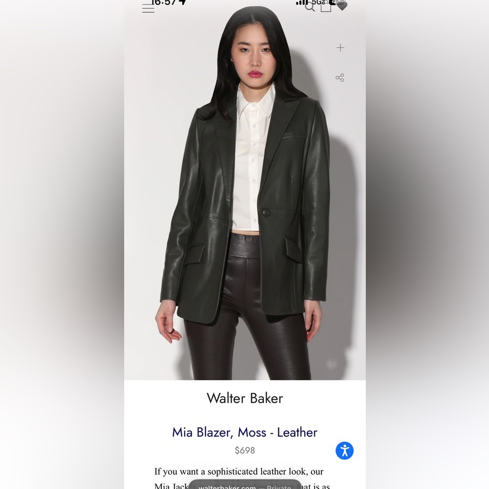 Walter Baker Mia Leather Blazer